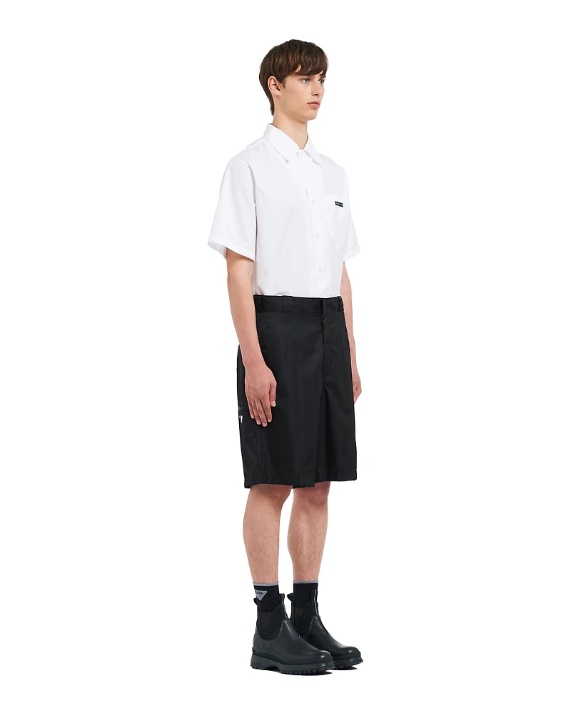 Re-Nylon gabardine Bermudas