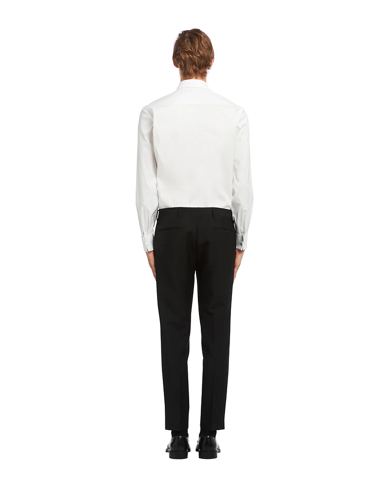 Stretch poplin tuxedo shirt