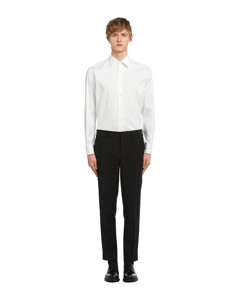Stretch poplin tuxedo shirt