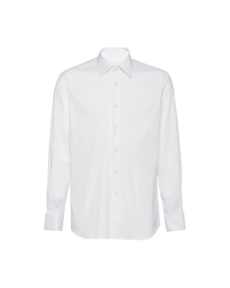 Stretch poplin tuxedo shirt