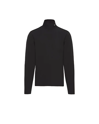 Technical jersey mock turtleneck