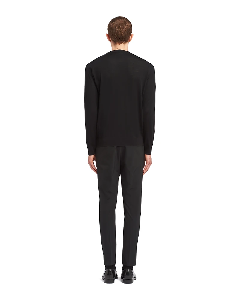 Superfine wool crew-neck sweater