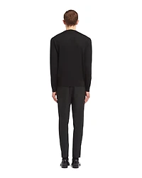 Superfine wool crew-neck sweater