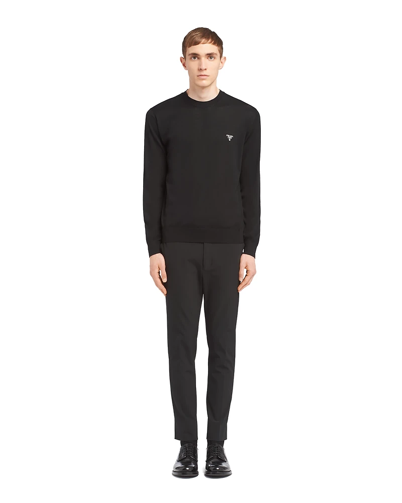 Superfine wool crew-neck sweater