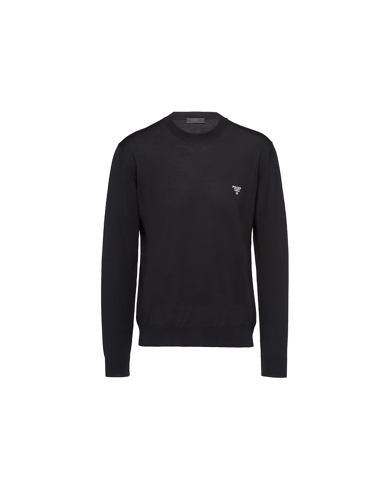 Superfine wool crew-neck sweater