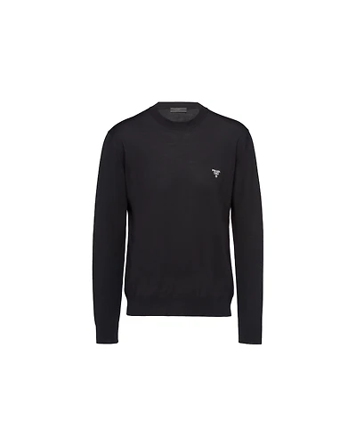 Superfine wool crew-neck sweater