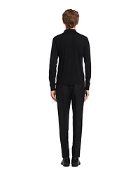 Worsted wool polo shirt