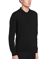 Worsted wool polo shirt