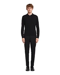 Worsted wool polo shirt