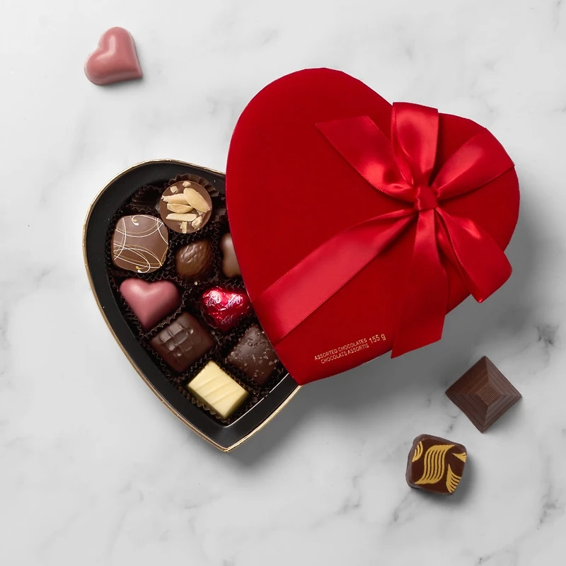 Assorted Chocolate Heart Gift Box, 12 pc
