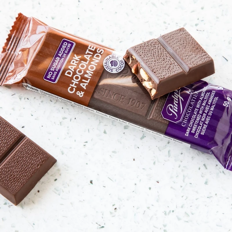 No Sugar Added Dark Chocolate Almond Bar, 50 g