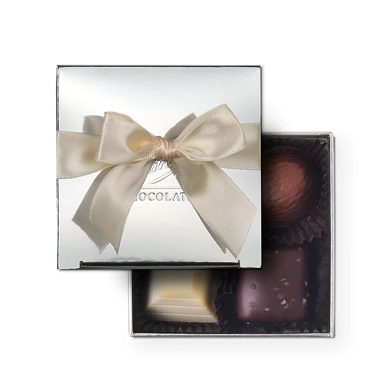 Assorted Chocolate Silver Favour, 4pc