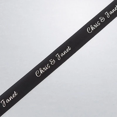 Assorted Chocolate Silver Favour, Personalized Black Ribbon