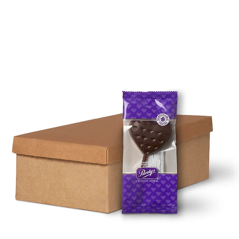 Dark Chocolate Heart Lolly, box of 50