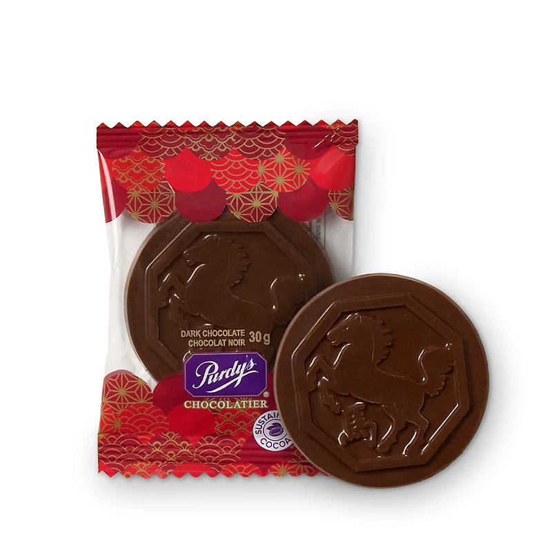 Year of the Horse Dark Chocolate Medallion, box of 24