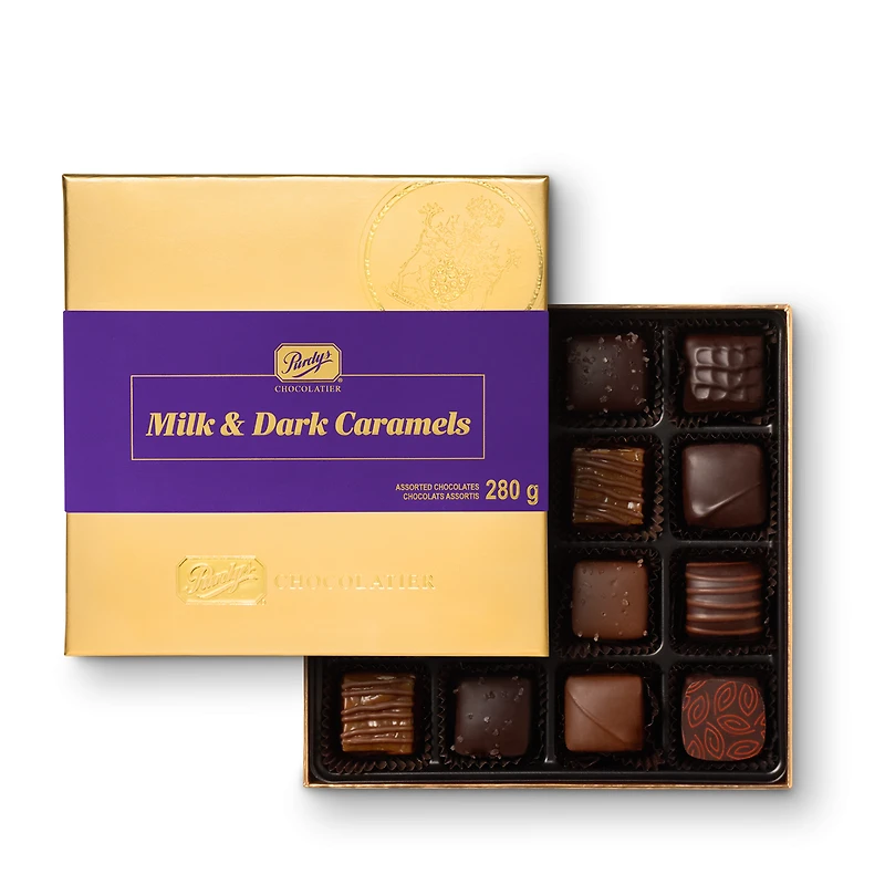 Milk & Dark Chocolate Caramels, 16 pc