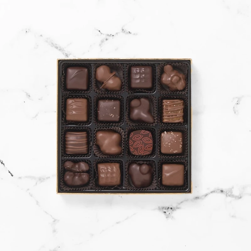 Milk & Dark Chocolate Nuts & Caramels, 16 pc