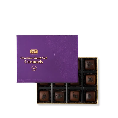 Plant-Based Hawaiian Black Salt Caramels, 16 pc