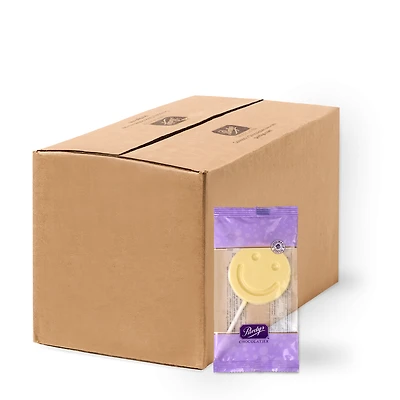 White Chocolate Smiley Lolly, box of 50