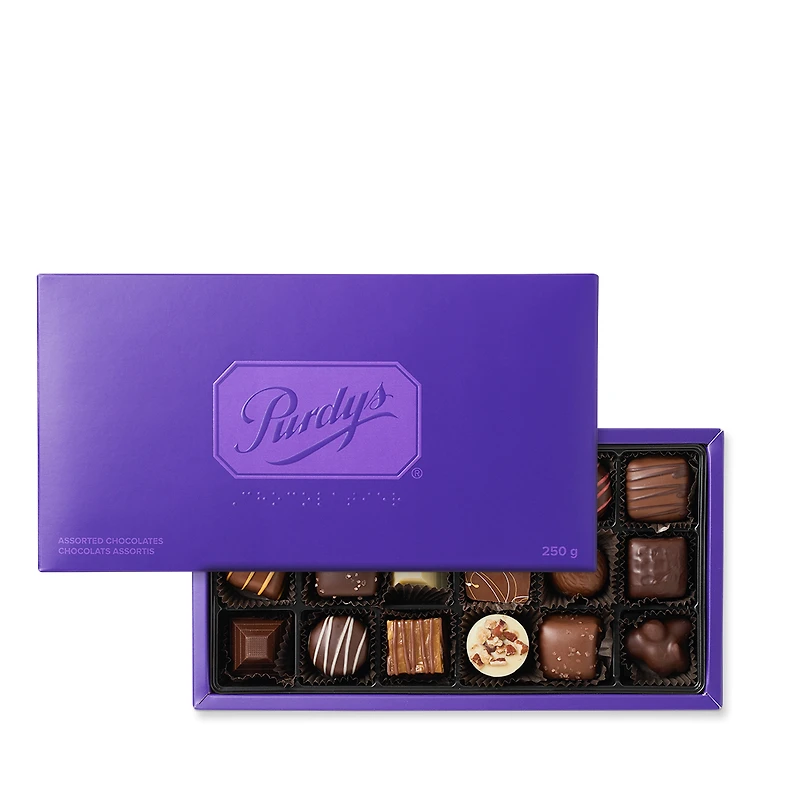 Assorted Chocolate Braille Gift Box, 18 pc