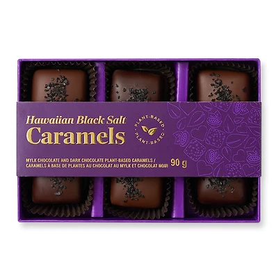 Plant-Based Hawaiian Black Salt Caramels, 6 pc