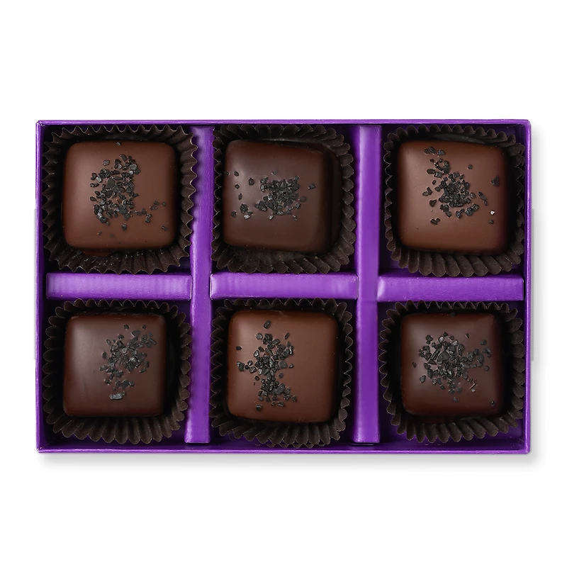 Plant-Based Hawaiian Black Salt Caramels, 6 pc