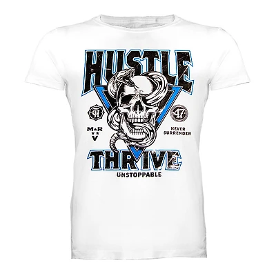 White t-shirt Hustle & Thrive for men
