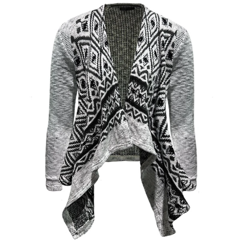 Cardigan gris à manches longues pour femme