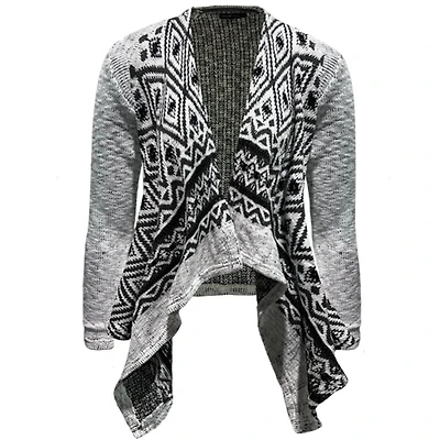 Cardigan gris à manches longues pour femme