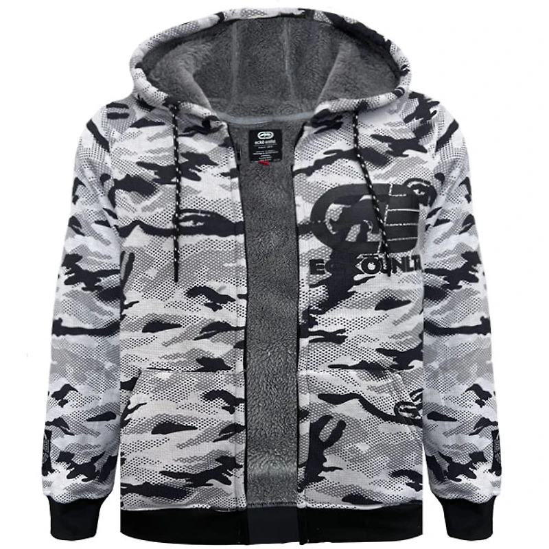 White camo sherpa jacket Ecko Unltd for men