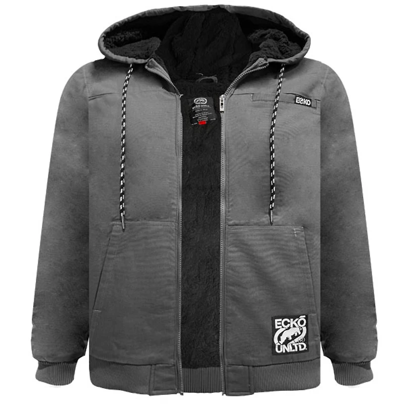 Grey sherpa jacket Ecko Unltd for men