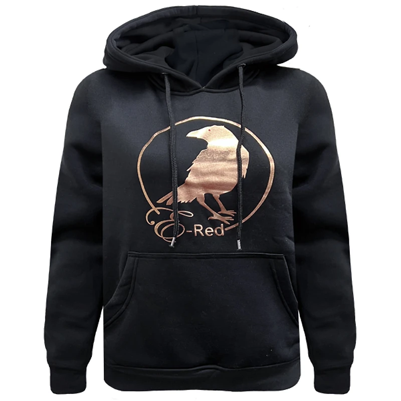 Black hoodie E-Red for women