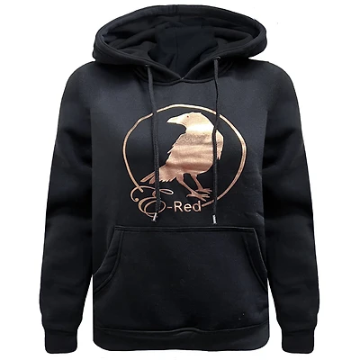 Black hoodie E-Red for women