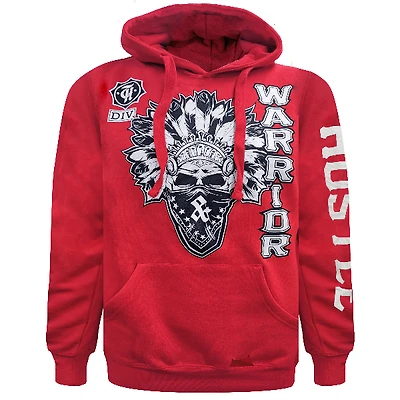 Red hoodie Hustle & Thrive for men