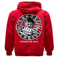Red hoodie Hustle & Thrive for men