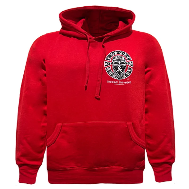 Red hoodie Hustle & Thrive for men