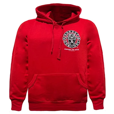 Red hoodie Hustle & Thrive for men