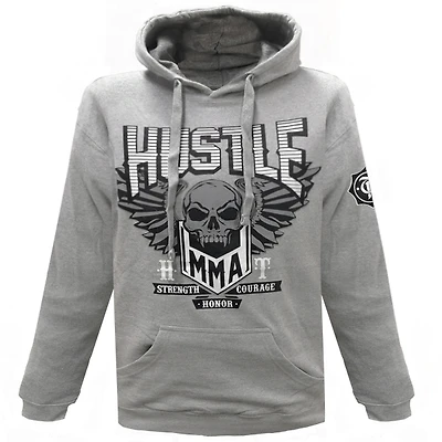 Grey hoodie Hustle & Thrive for men