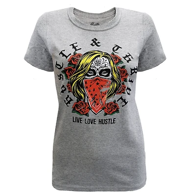 T-shirt gris Hustle & Thrive pour femme