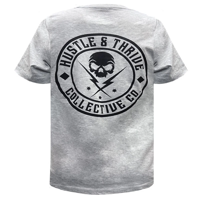 Grey t-shirt Hustle & Thrive for men