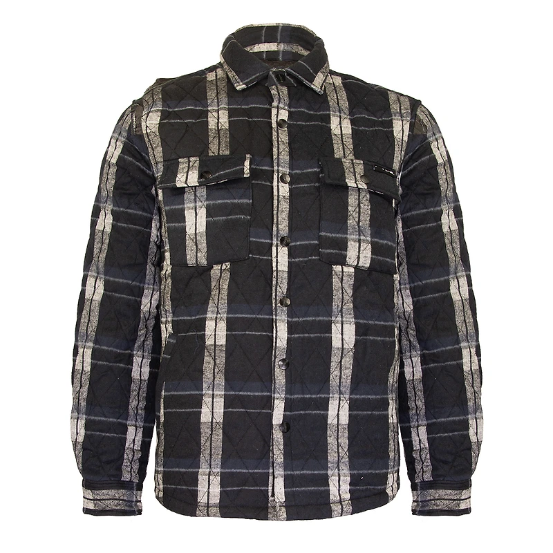 Black plaid jacket for men