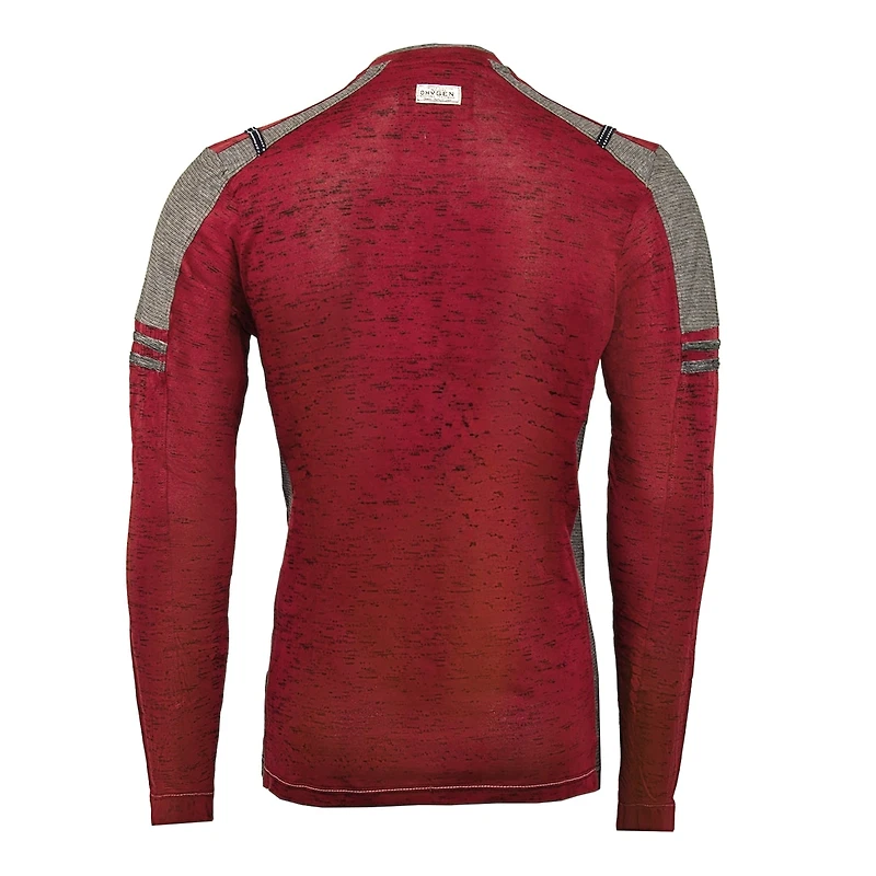 Oxygen T-shirt rouge à manches longues pour hommes