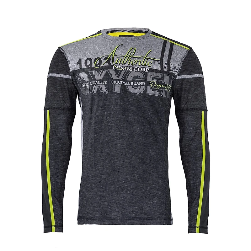 Oxygen Black Long Sleeve T-Shirt for Men