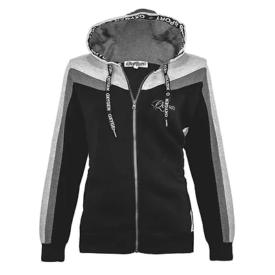 Veste noir et gris avec capuchon oxygen pour femmes