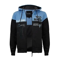 Charcoal and blue hood zip Oxygen for men