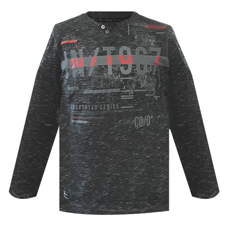 T-shirt noir à manches longues Projek Raw pour homme