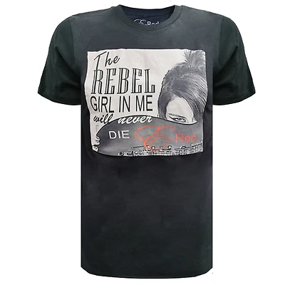 Black t-shirt E-Red for women