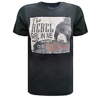 Black t-shirt E-Red for women