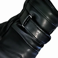 Black leather gloves for women