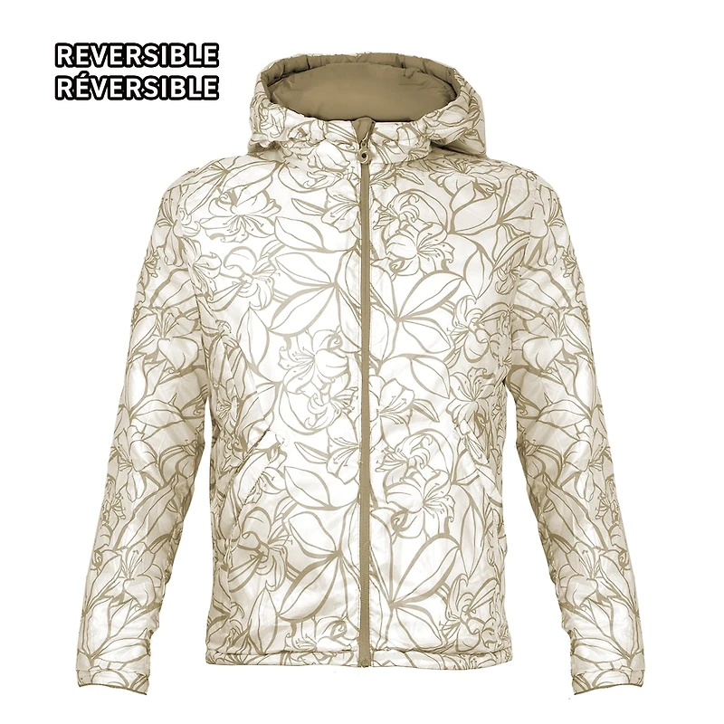 Reversible puffer light jacket for women